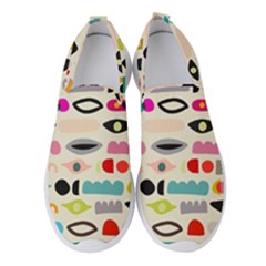 Scandinavian Folk Art Eye Spy Women s Slip On Sneakers by andStretch