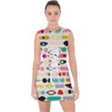 Scandinavian Folk Art Eye Spy Lace Up Front Bodycon Dress View1