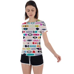 Scandinavian Folk Art Eye Spy Back Circle Cutout Sports Tee by andStretch