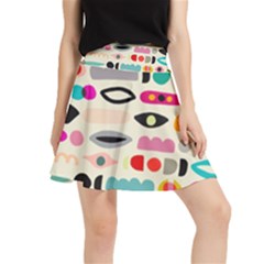 Scandinavian Folk Art Eye Spy Waistband Skirt by andStretch