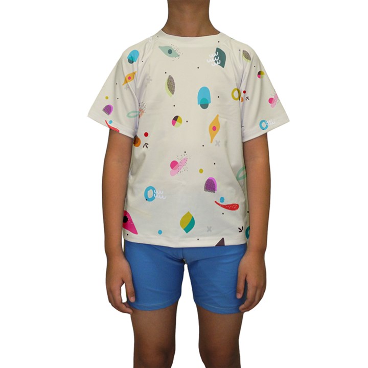 Dots, Spots, And Whatnot Kids  Short Sleeve Swimwear