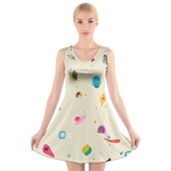 Dots, Spots, And Whatnot V-neck Sleeveless Dress by andStretch