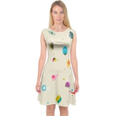 Dots, Spots, And Whatnot Capsleeve Midi Dress by andStretch