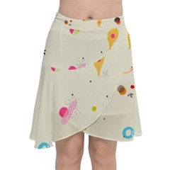 Dots, Spots, And Whatnot Chiffon Wrap Front Skirt by andStretch