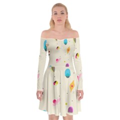 Dots, Spots, And Whatnot Off Shoulder Skater Dress by andStretch