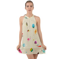 Dots, Spots, And Whatnot Halter Tie Back Chiffon Dress by andStretch