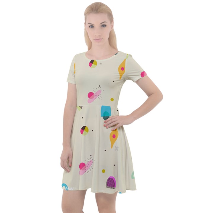 Dots, Spots, And Whatnot Cap Sleeve Velour Dress 