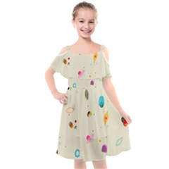 Dots, Spots, And Whatnot Kids  Cut Out Shoulders Chiffon Dress by andStretch