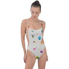 Dots, Spots, And Whatnot Tie Strap One Piece Swimsuit by andStretch