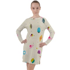 Dots, Spots, And Whatnot Long Sleeve Hoodie Dress by andStretch