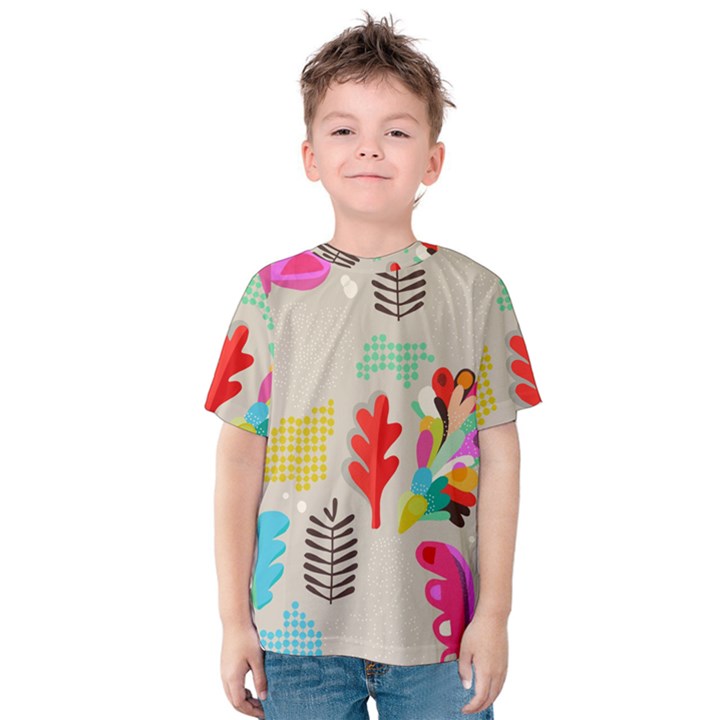 Scandinavian Foliage Fun Kids  Cotton Tee