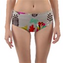 Scandinavian Foliage Fun Reversible Mid-Waist Bikini Bottoms View1