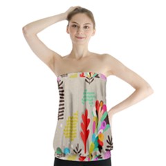 Scandinavian Foliage Fun Strapless Top by andStretch