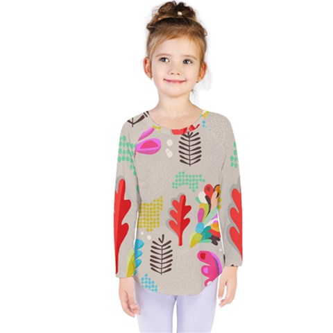 Scandinavian Foliage Fun Kids  Long Sleeve Tee by andStretch