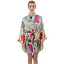 Scandinavian Foliage Fun Long Sleeve Satin Kimono View1