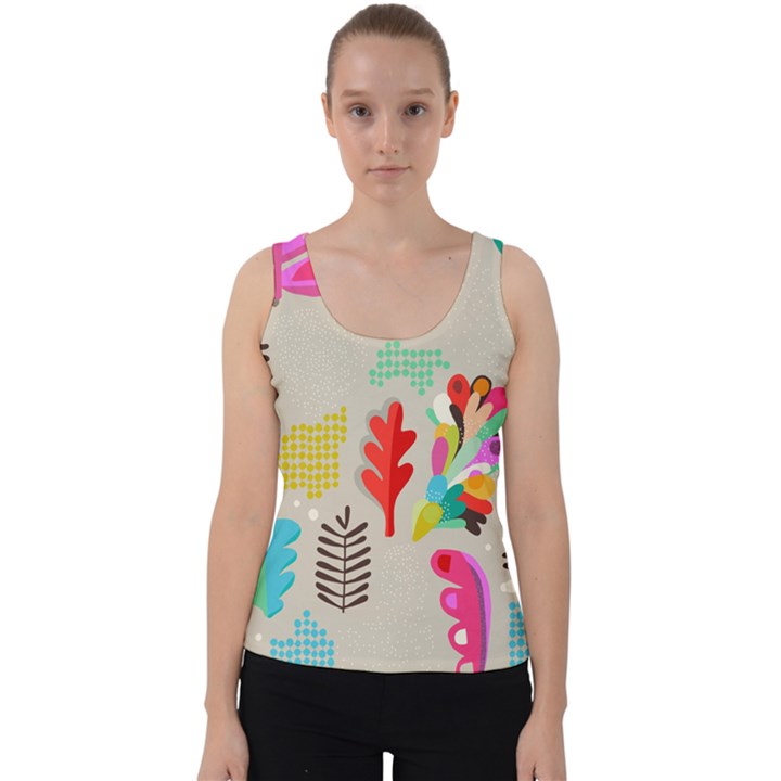 Scandinavian Foliage Fun Velvet Tank Top