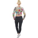 Scandinavian Foliage Fun Long Sleeve Cropped Velvet Jacket View2