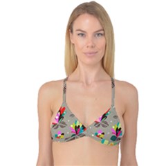 Scandinavian Flower Shower Reversible Tri Bikini Top by andStretch