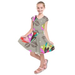 Scandinavian Flower Shower Kids  Short Sleeve Dress by andStretch