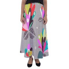 Scandinavian Flower Shower Flared Maxi Skirt by andStretch