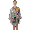 Scandinavian Flower Shower Long Sleeve Satin Kimono View1