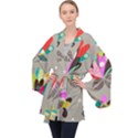 Scandinavian Flower Shower Long Sleeve Velvet Kimono  View1