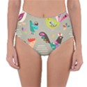 Scandinavian Birds Feather Weather Reversible High-Waist Bikini Bottoms View1