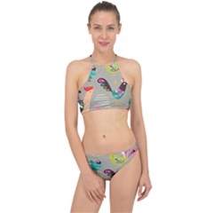 Scandinavian Birds Feather Weather Racer Front Bikini Set by andStretch