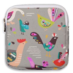 Scandinavian Birds Feather Weather Mini Square Pouch by andStretch