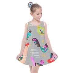 Scandinavian Birds Feather Weather Kids  Summer Dress by andStretch