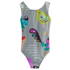 Scandinavian Birds Feather Weather Kids  Cut-out Back One Piece Swimsuit