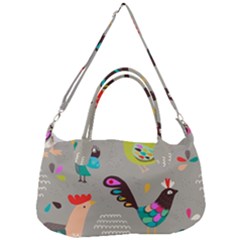 Scandinavian Birds Feather Weather Removal Strap Handbag