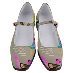 Scandinavian Birds Feather Weather Women s Mary Jane Shoes