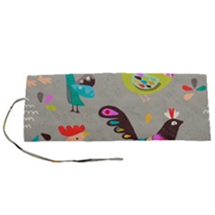 Scandinavian Birds Feather Weather Roll Up Canvas Pencil Holder (s)