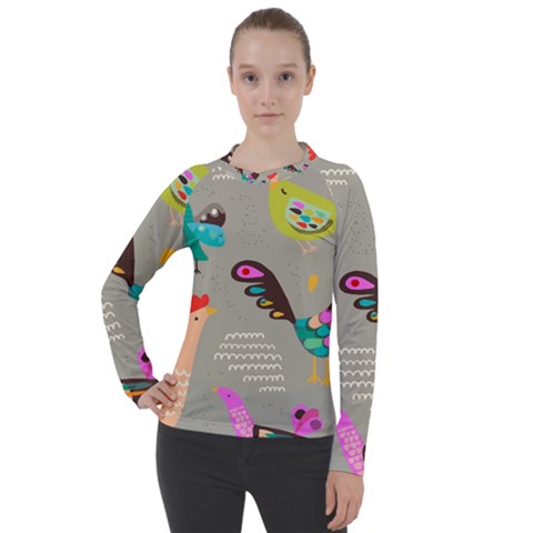 Scandinavian Birds Feather Weather Women s Pique Long Sleeve Tee by andStretch