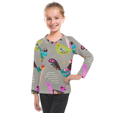 Scandinavian Birds Feather Weather Kids  Long Mesh Tee by andStretch