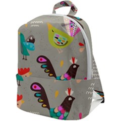 Scandinavian Birds Feather Weather Zip Up Backpack by andStretch