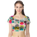 Scandinavian Balancing Act Short Sleeve Crop Top View1