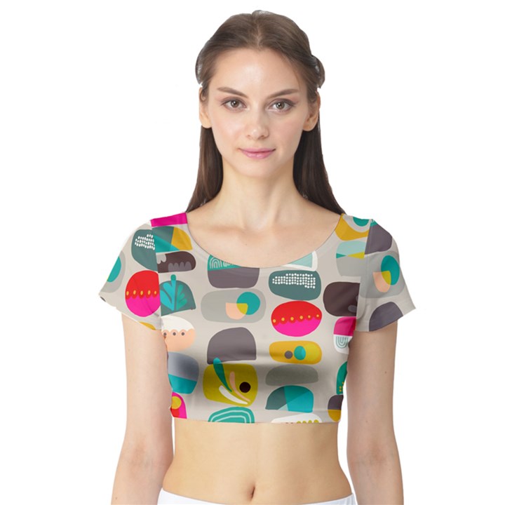 Scandinavian Balancing Act Short Sleeve Crop Top