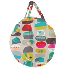 Scandinavian Balancing Act Giant Round Zipper Tote