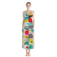 Scandinavian Balancing Act Button Up Chiffon Maxi Dress