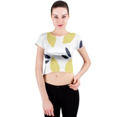 Laser Lemons Crew Neck Crop Top by andStretch