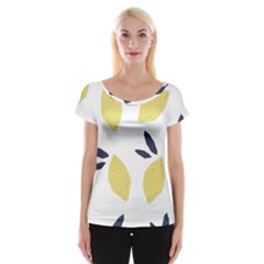 Laser Lemons Cap Sleeve Top by andStretch