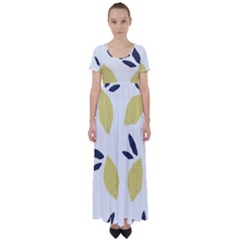 Laser Lemons High Waist Short Sleeve Maxi Dress by andStretch