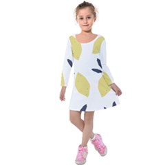 Laser Lemons Kids  Long Sleeve Velvet Dress by andStretch