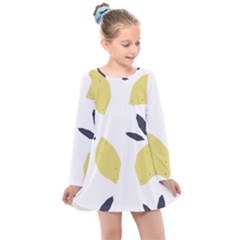 Laser Lemons Kids  Long Sleeve Dress