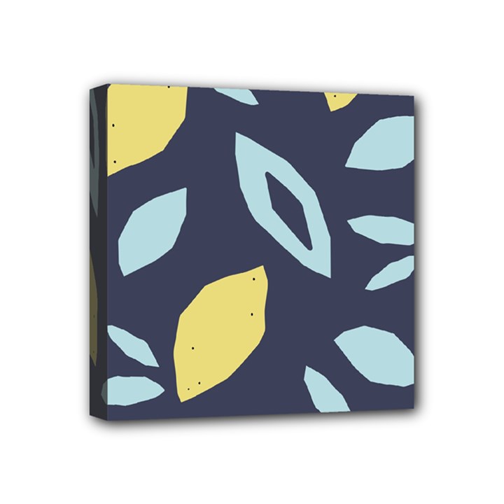 Laser Lemon Navy Mini Canvas 4  x 4  (Stretched)