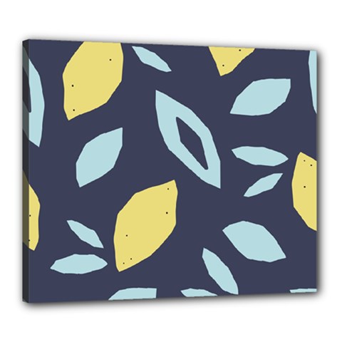 Laser Lemon Navy Canvas 24  X 20  (stretched) by andStretch