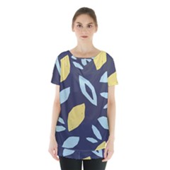 Laser Lemon Navy Skirt Hem Sports Top by andStretch