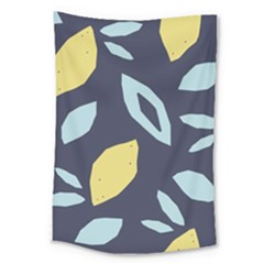 Laser Lemon Navy Large Tapestry by andStretch